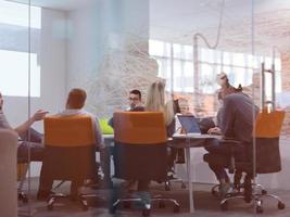 Startup business team at a meeting photo