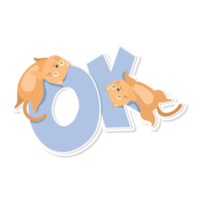 kat en tekenfilm sticker png