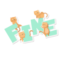 cat and cartoon sticker png