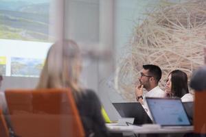 Startup business team at a meeting photo