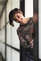 portrait of business woman in casual clothes at startup office photo