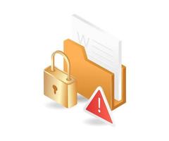 Document data security warning vector