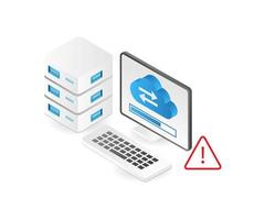 Computer update cloud server vector