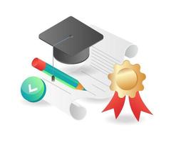 Certificate of proof of successful graduation vector