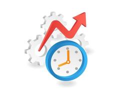 Clock time dial business reminder gear vector