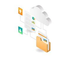 Cloud server data network technology vector