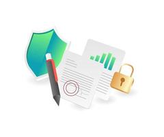 Business cooperation data mail security vector