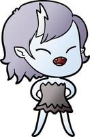 cartoon laughing vampire girl vector