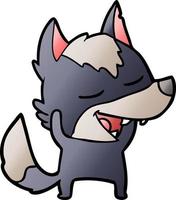 cartoon wolf laughing vector