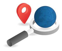 Search for location information on the internet vector