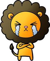 cartoon crying lion vector