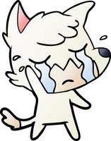 crying waving fox cartoon vector