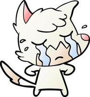 crying fox cartoon vector
