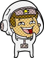 cartoon laughing astronaut vector