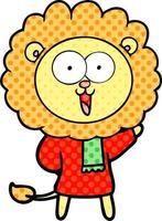 happy cartoon lion vector