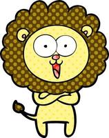 happy cartoon lion vector