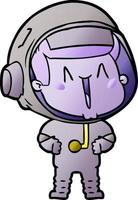 happy cartoon astronaut vector