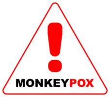 Panneau d'avertissement de monkeypox sur la forme de triangle blanc png