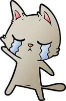 crying cartoon cat vector