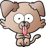 cartoon dog with tongue sticking out vector