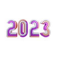 three dimensional typography of two thousand and twenty three png