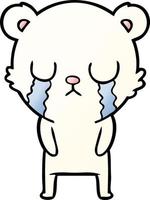 crying polar bear cartoon vector