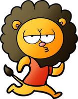 cartoon running lion vector