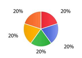 Cycle diagram for infographics.  2d pie chart. vector