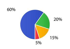 Cycle diagram for infographics.  2d pie chart. vector