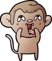 crazy cartoon monkey vector