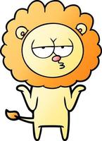 cartoon bored lion vector