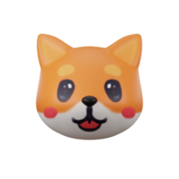 3d ilustración diseño avatar perfil perro corgi png
