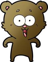 laughing teddy  bear cartoon vector