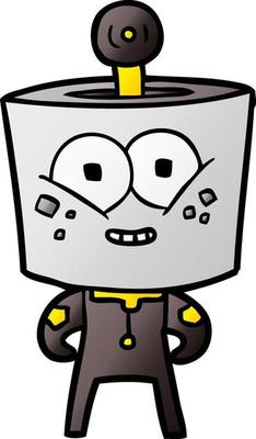 happy cartoon robot