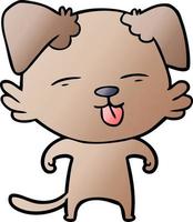 cartoon dog sticking out tongue vector