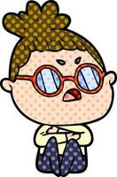 cartoon annoyed woman vector