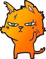 tough cartoon cat vector