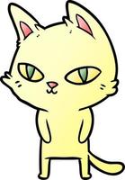 cartoon cat with bright eyes vector