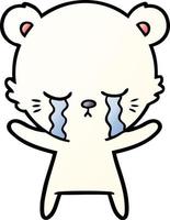 crying cartoon polarbear vector