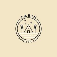 cabin  badge logo line art  vector minimalist design template