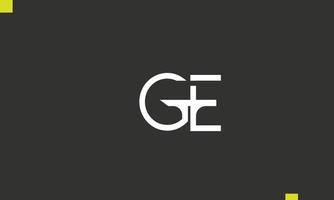Alphabet letters Initials Monogram logo GE, EG, G and E vector