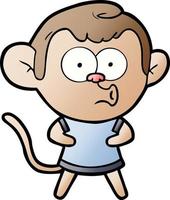 cartoon surprised monkey vector