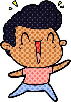 cartoon excited man