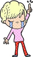 cartoon woman crying vector