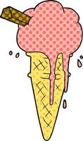 cartoon ice cream melting vector