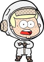 cartoon surprised astronaut vector