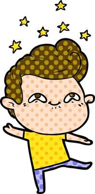 cartoon excited man