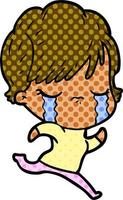 cartoon woman crying vector