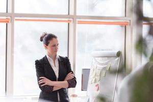 portrait of young business woman at modern office photo