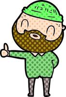 cartoon bearded man vector